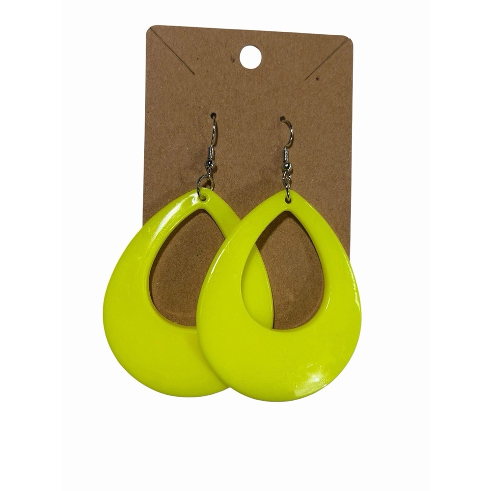 New Novelty Fashion Earrings Y2K retro neon YELLOW  tear drop